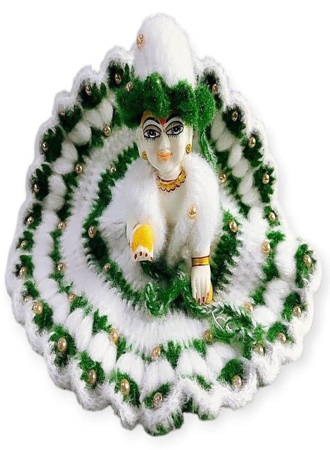Partish Laddu Gopal Woollen Heavy Dress with Moti Work (Pack of 3) l Ladoo Gopal Dress l Kanha Ji | Thakur Ji Warm Dress with Cap (Size 1) - Image 4